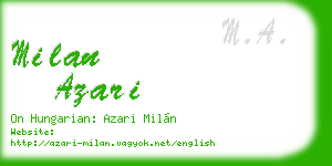 milan azari business card