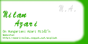 milan azari business card